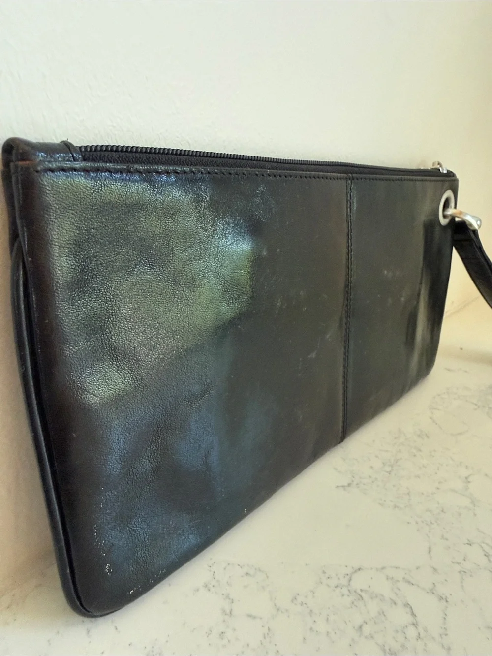 Hobo Vida Women's Classic Leather Wristlet Clutch purse wallet Black Color